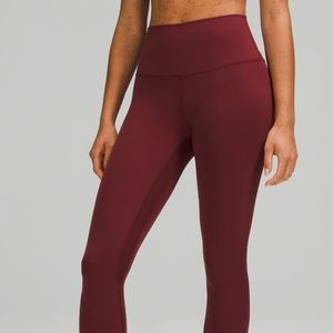 Burgundy lululemon aligns 28’ size 4